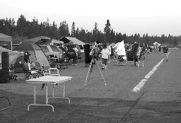 Camping and observing on the airport runway