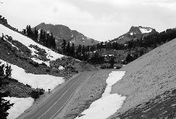 Still snow in July at the summit of Lassen volcanoes